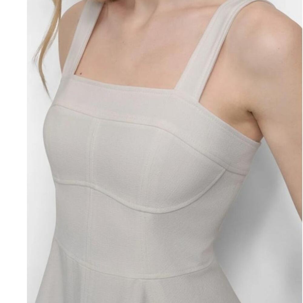 NWT DKNY Ivory Square Bridal Coquette Old Money Midi 12